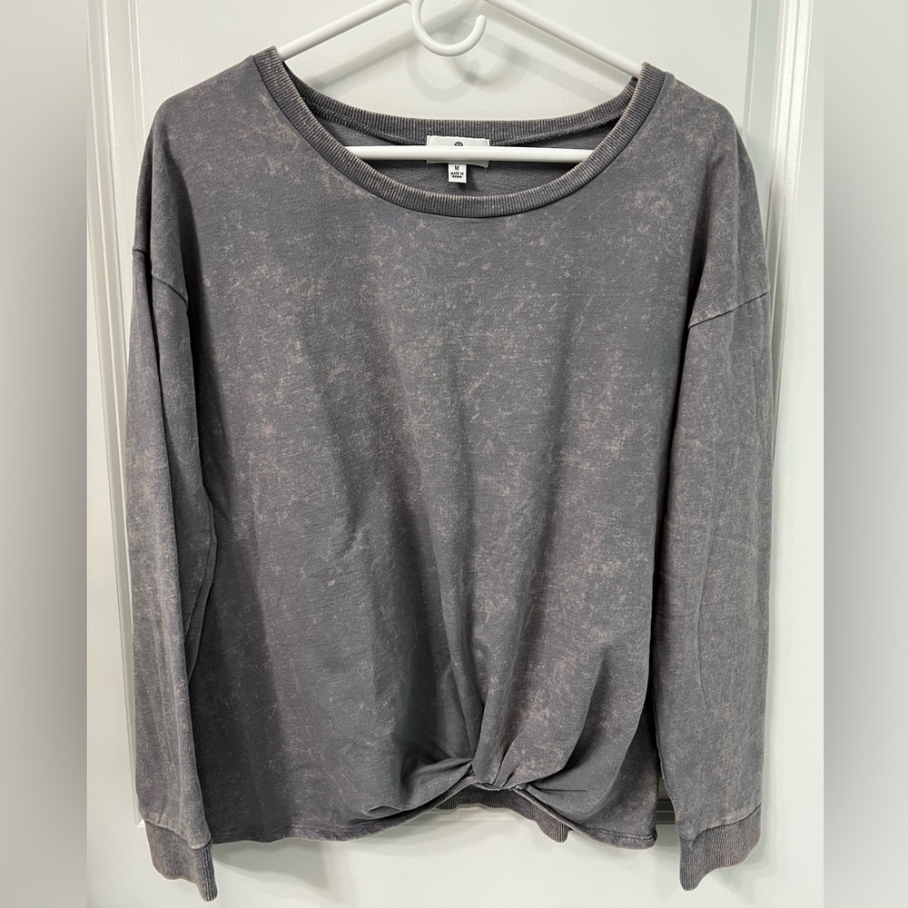 Socialite semi-cropped twist front sweatshirt